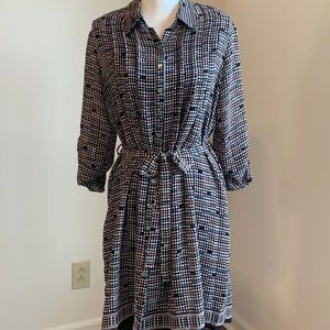 Max Studio Button Front Dress with attached slip